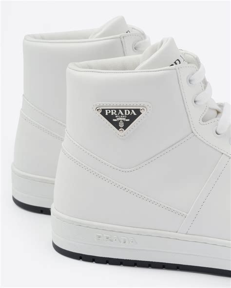 prada ala leather sneaker|Prada leather high top sneakers.